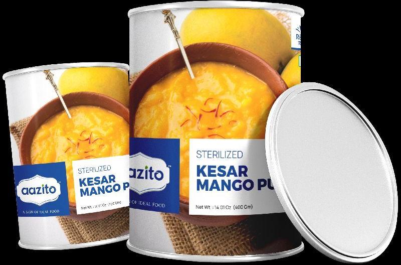 AAZITO Natural Canned Mango Pulp (Keshar), Certification : FSSAI Certified