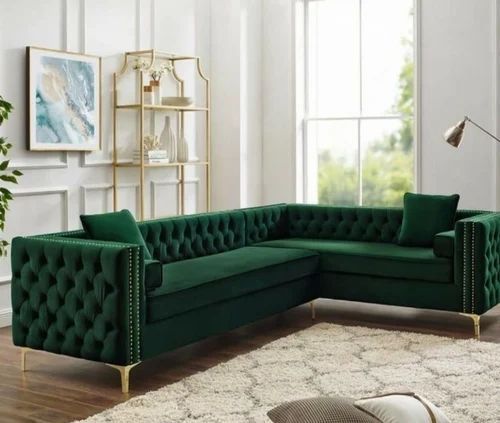 Modular Green Corner sofa, Style : Modern