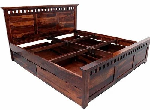 Modular Wooden Box Bed, Color : Brown