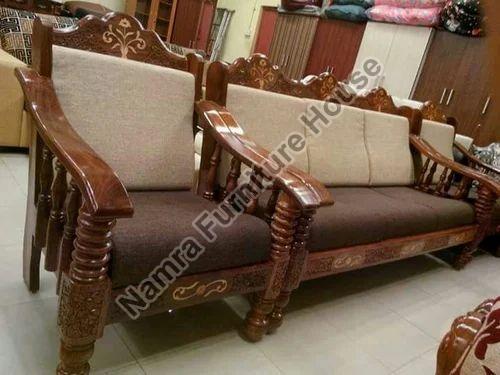 Brown 5 Seater Wooden Sofa Set, Feature : Stylish