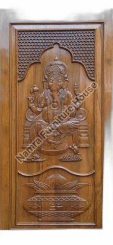 Designer Carved Ganesh Wooden Door
