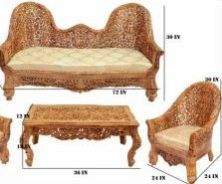 Wooden Designer Sofa Set, Shape : Rectangular