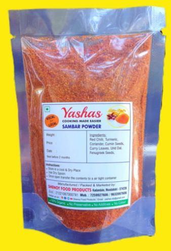 Yashas Blended Natural Sambar Powder, for Cooking, Spices, Grade Standard : Food Grade