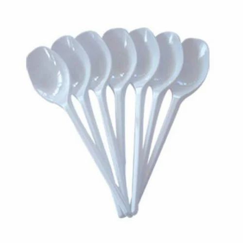 Plain Plastic White Disposable Spoon, Size : Multisize