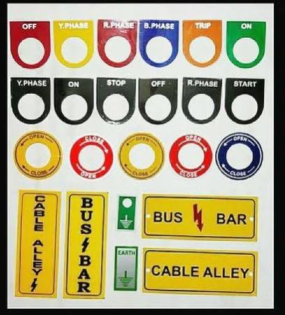 Control panel name plate