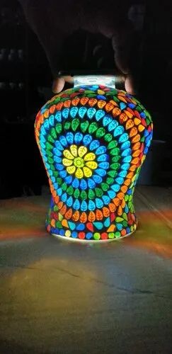 Glass Mosaic Finish Table Lamp, for Decorations, Packaging Type : Box
