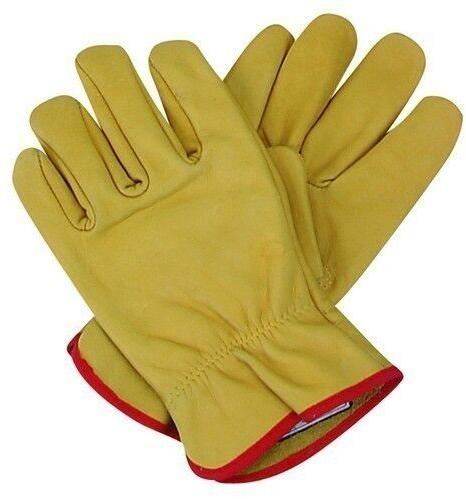 Leather Safety Glove, Pattern : Plain