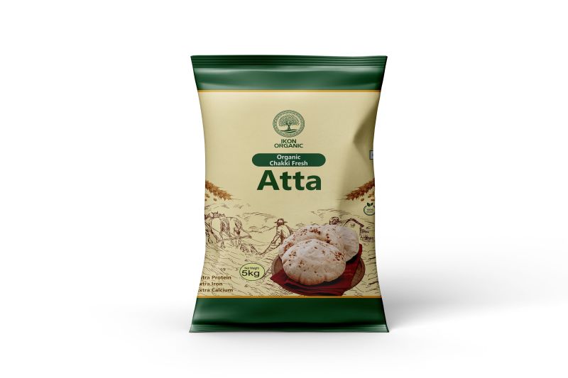 5kg Ikon Organic Chakki Fresh Atta Packaging Type Packet At Best