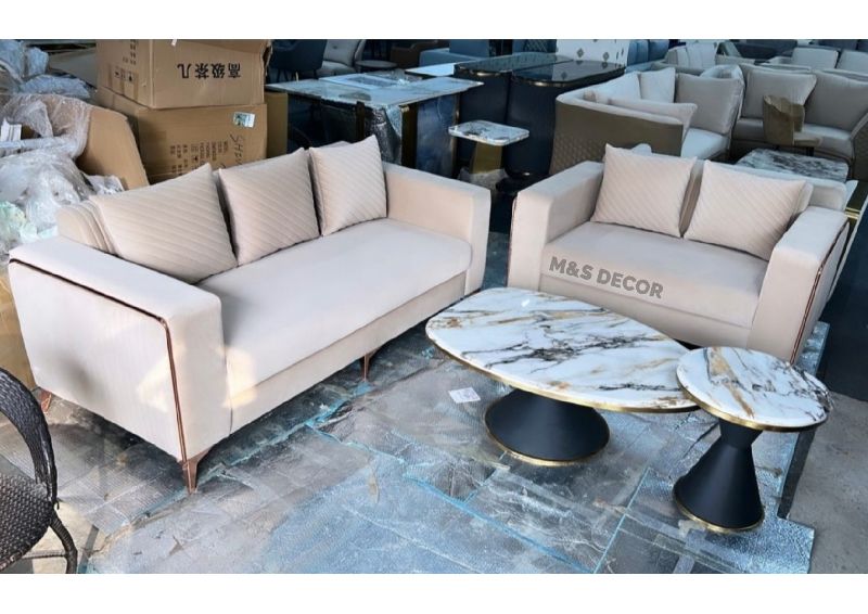 Rose Gold SS 304 Frame Lining Modern Sofa