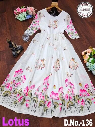 Printed Georgette Anarkali Suits, Size : M To 2XL