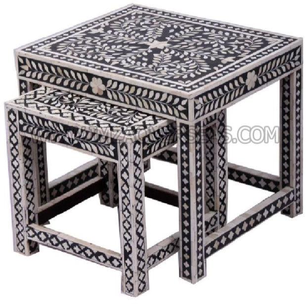 Polished Wood Bone Inlay Stool, for Home, Hotel, Office, Feature : Attractive Designs, High Strength