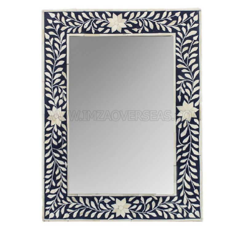 Floral Bone Inlay Mirror Frame, Size : Multisize