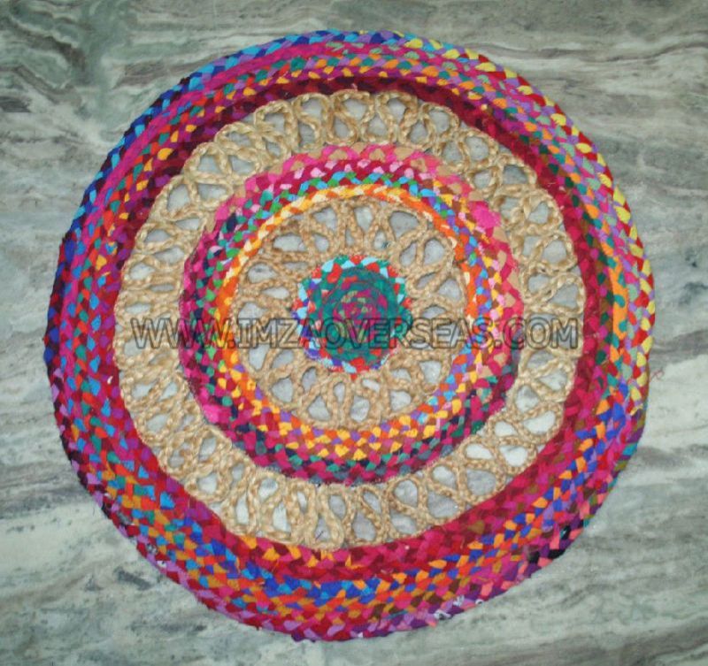 Multicolor Imza Overseas round jute rug, for Floor