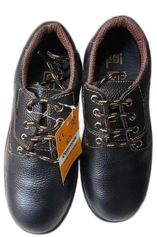 Rubber Leather Safety Shoes, Color : Black