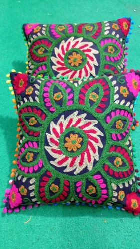 Sanganeri Embroidered cushion cover