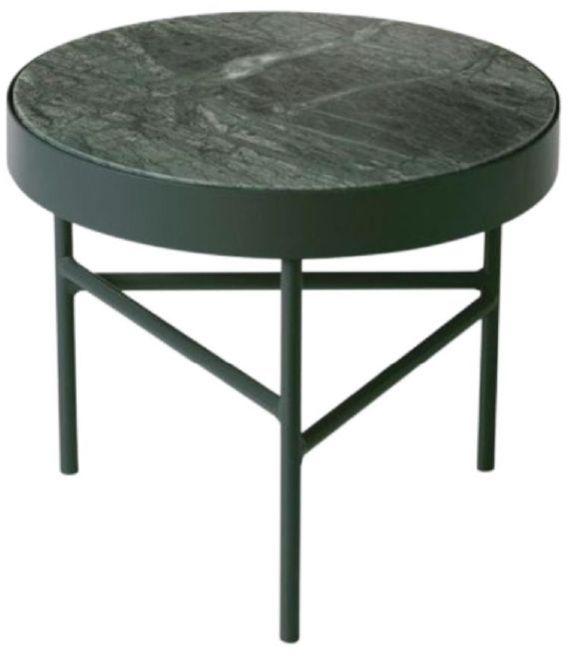 Green Round Polished MAH112 Iron Marble Table, Pattern : Plain