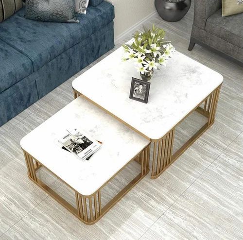 Polished Mild Steel Fancy Marble Top Table, for Flooring, Hotel, Restaurant, Shopping Mall, Feature : Water Proof