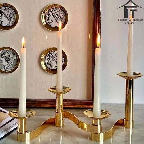 Polished Mild Steel Fancy Table Candle Stand, for Restaurant, Office, Hotel, Home, Pattern : Plain