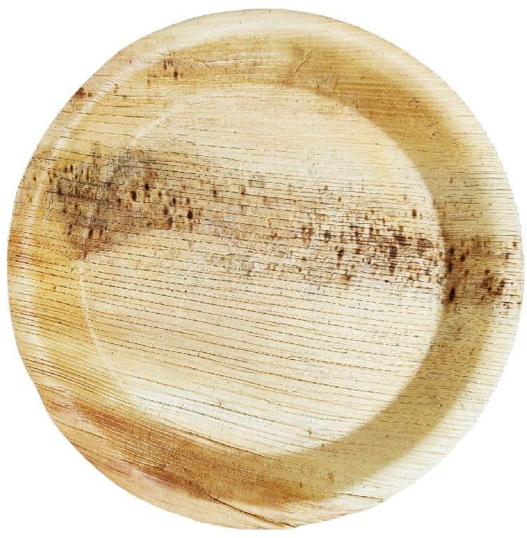 8 Inch Round Areca Leaf Plates, for Serving Food, Feature : Eco Friendly