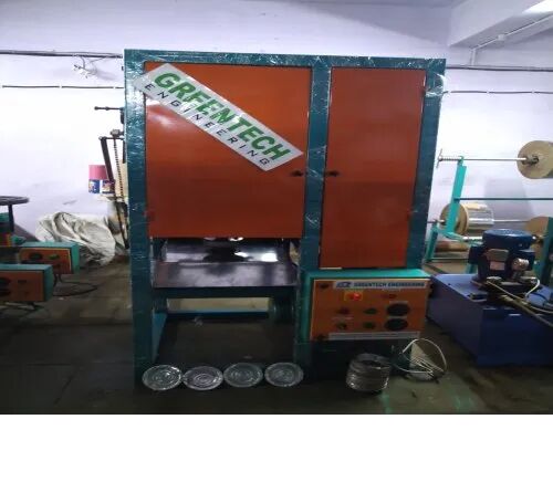 Paper Dona Making Machine,Thali Material:Paper, Silver, Green