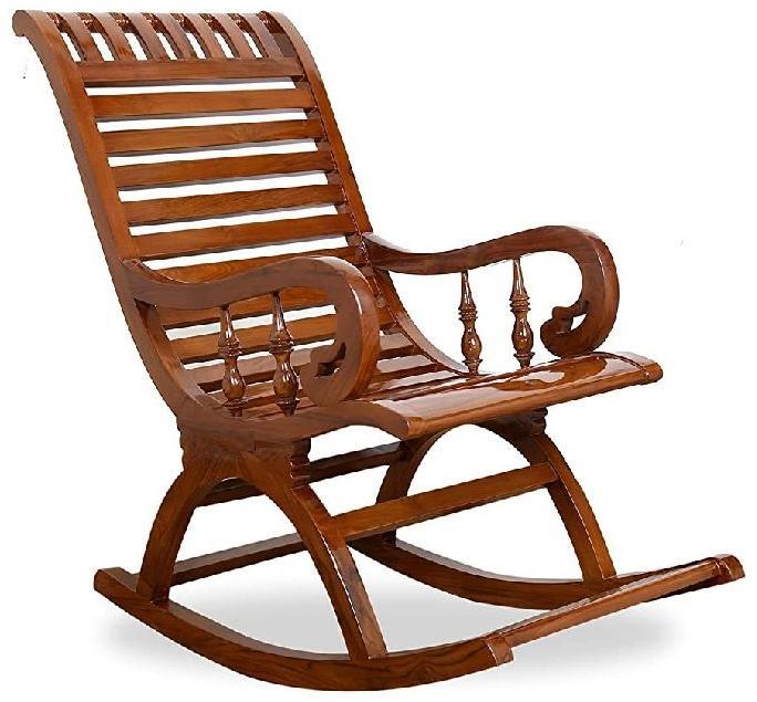 Polished Wooden Rocking Chair, for Home, Office, Style : Modern