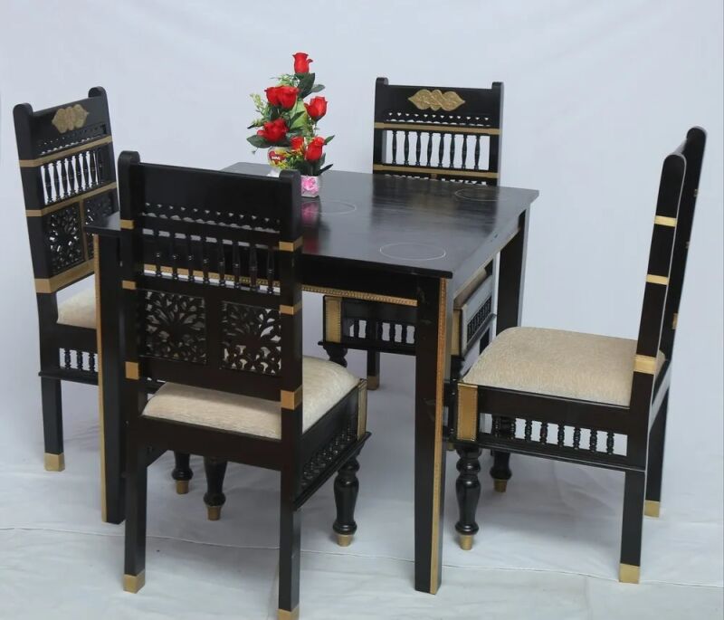 Dining Table Set, Color : Black