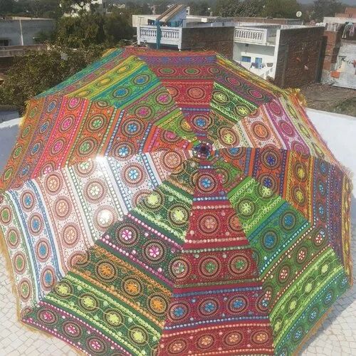 Stainless Steel Jaipuri Printed Umbrella
