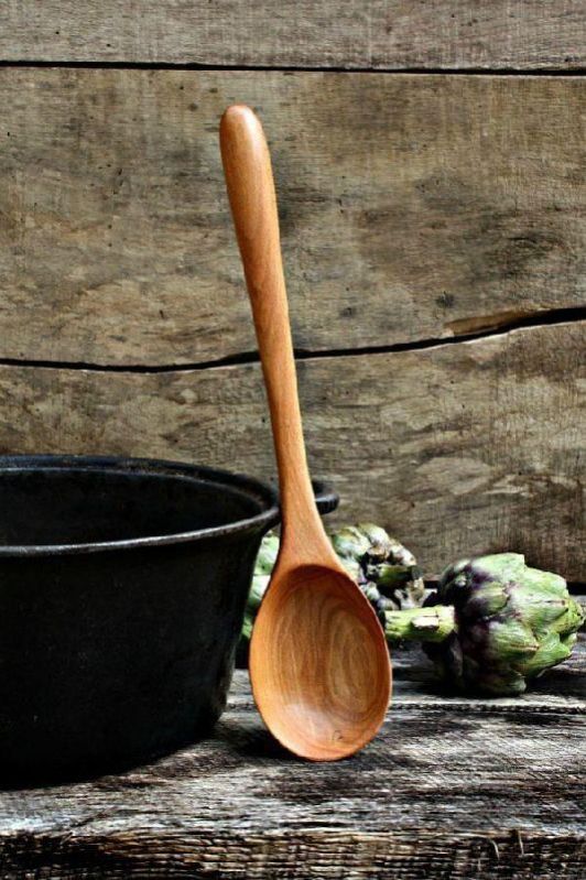 Polished Wooden Spoon, for Home, Hotel, Restaurant, Length : 10Inch