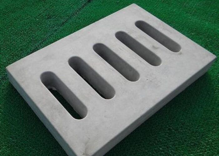 Grey Polished Rectangle 600x400x70mm Concrete Drain Cover