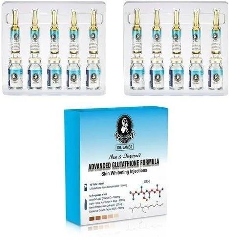 Dr James Glutathione Injection, for Skin Whitening, Packaging Type : Box