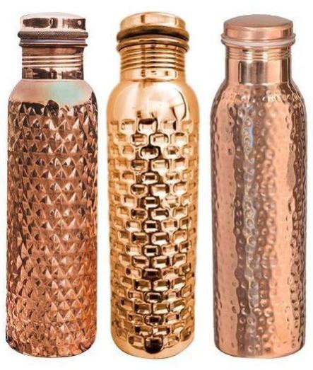 Copper Hammered Water Bottle, Storage Capacity : 1ltr, 750 ml