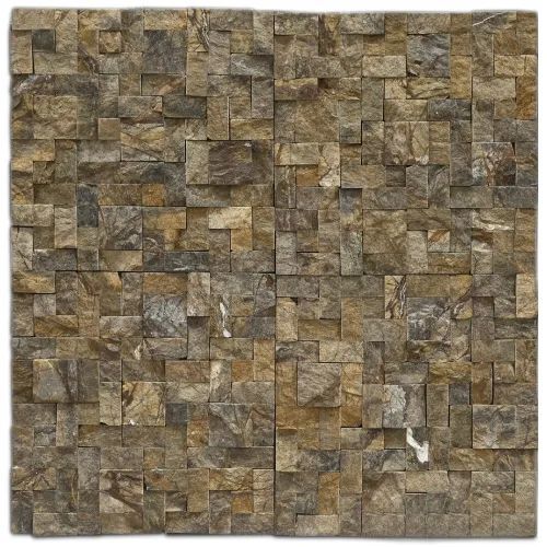 Forest Brown Stone Mosaic Wall Cladding