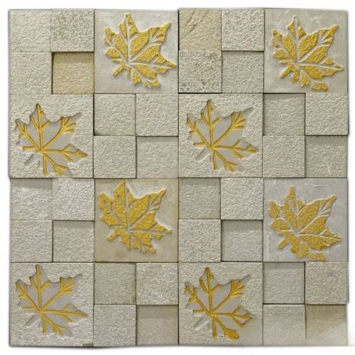 Mint Golden Leaf CNC Natural Stone Wall Cladding