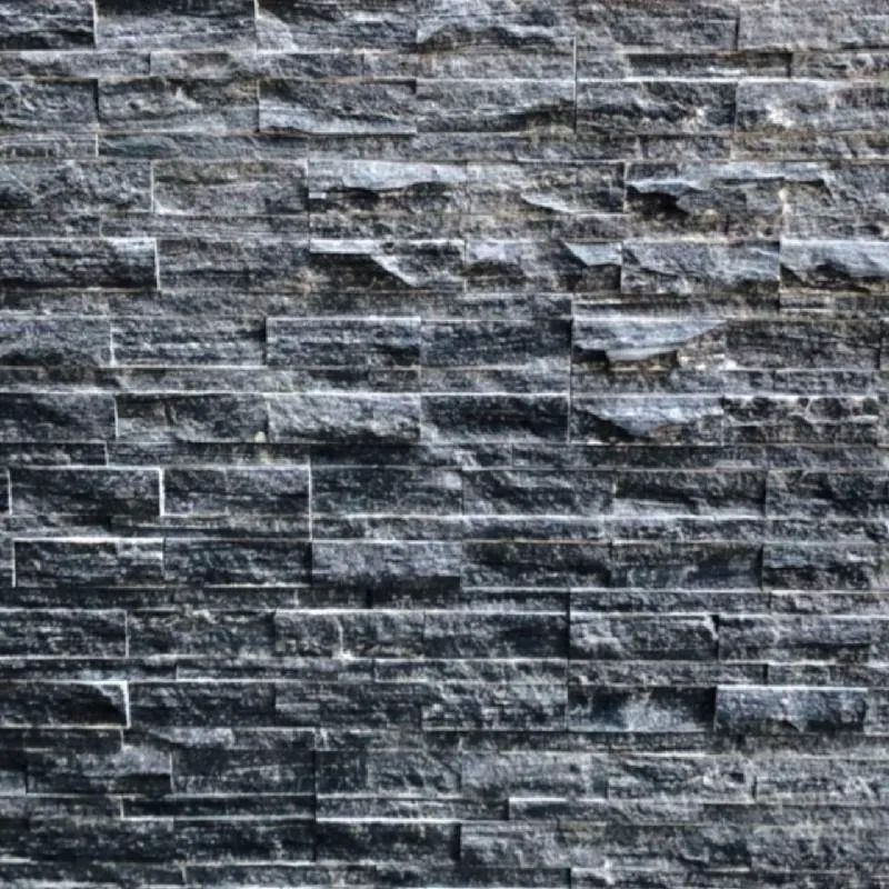 Rectangle Monsoon Black Stone Wall Panel