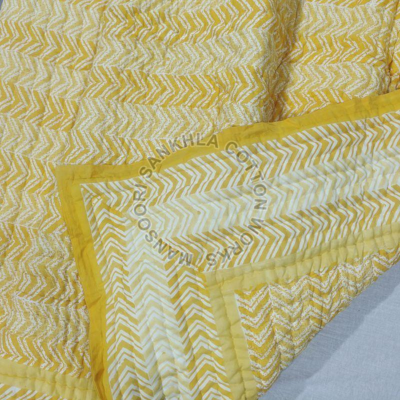 Boho Zig Zag Block Print Quilt, for Home Use, Feature : Anti Bacterial, Comfortable, Impeccable Finish