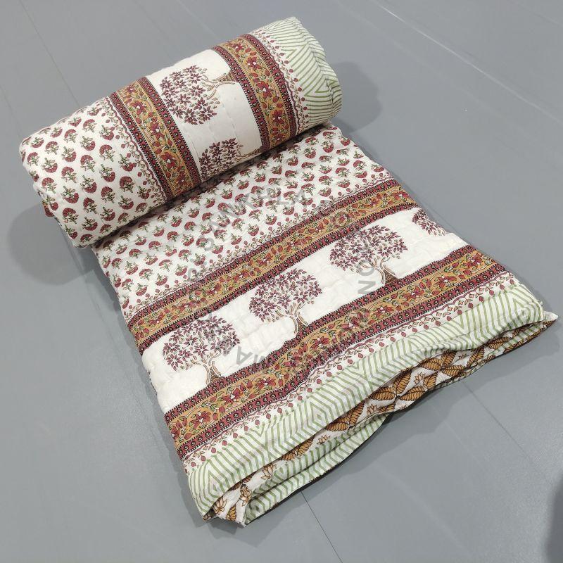 Multicolor Cotton Flower Warm Indian Blanket, for Double Bed, Age Group : Audlts