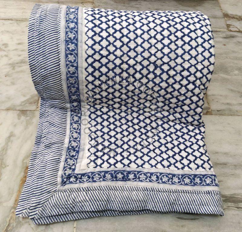 Handmade Block Printed Single Quilt, for Home Use, Feature : Anti Bacterial, Comfortable, Impeccable Finish