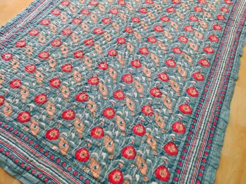 Multicolor Cotton Jaipuri Famous Reversible Quilt, for Double Bed
