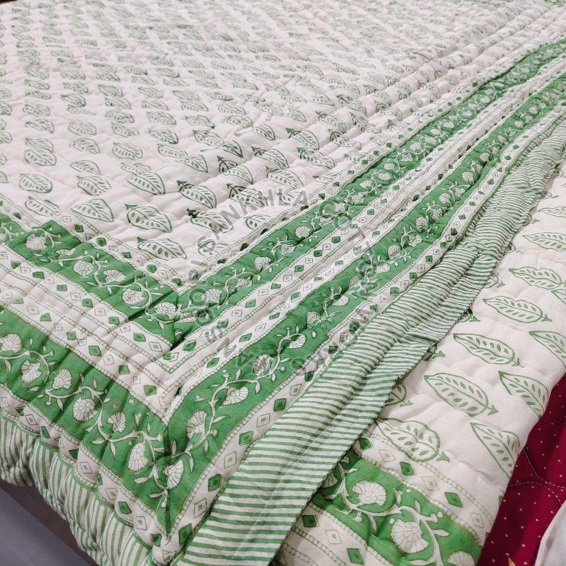 Single Color Block Leaves Printed Quilt, for Home Use, Feature : Anti Bacterial, Comfortable, Impeccable Finish