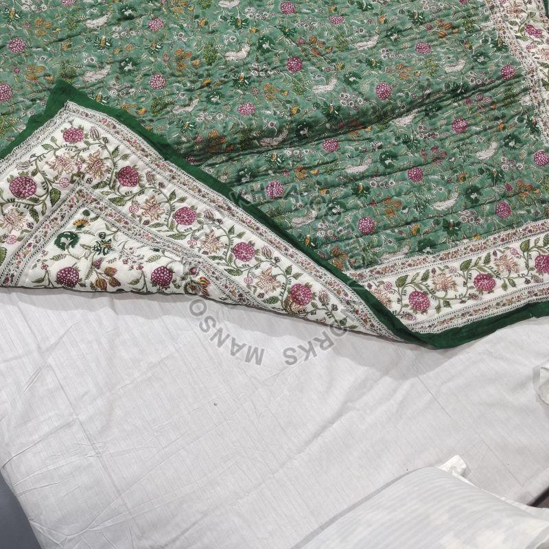 Twin Size Indian Block Print Quilt, for Home Use, Feature : Anti Bacterial, Comfortable, Impeccable Finish