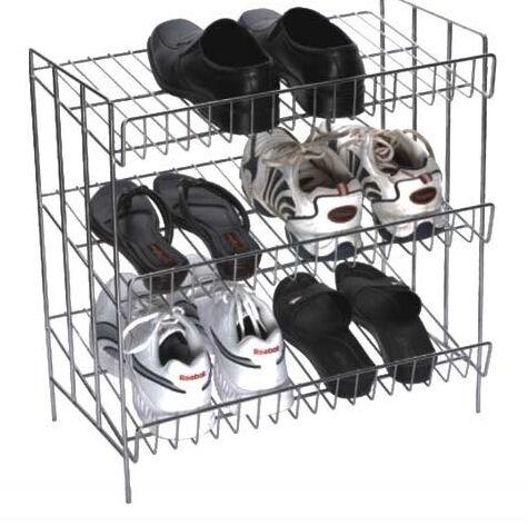 Stainless Steel Shoes Rack, Color : Silver