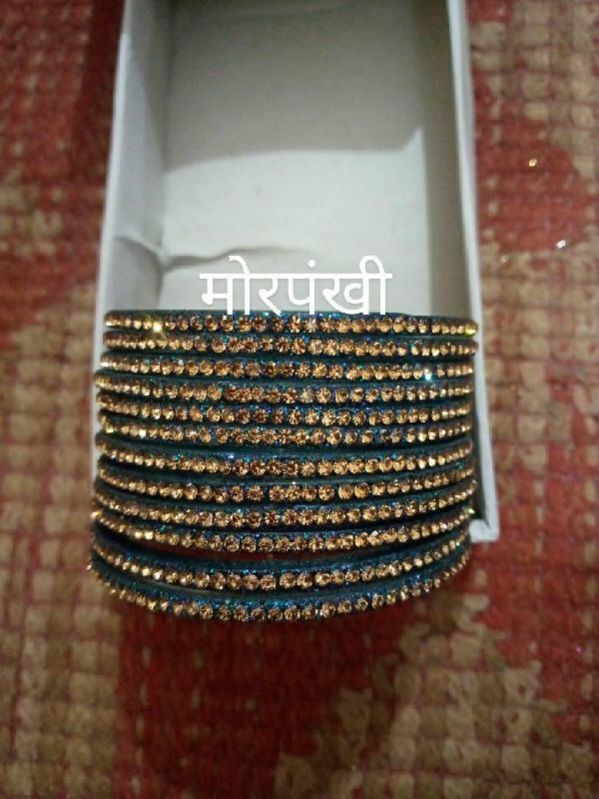 Morpankhi Color Jarkan Stone Bangles, Feature : Shiny Look, Scratch Resistant