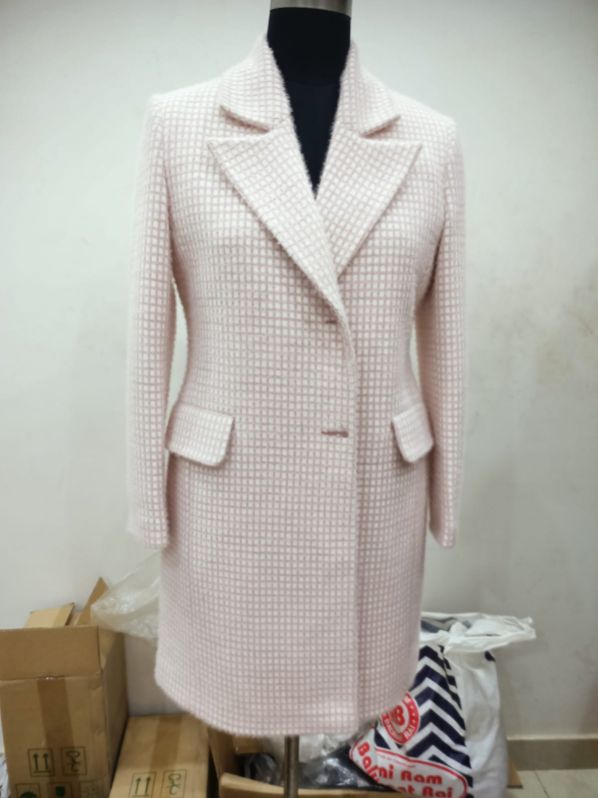 Checked Cotton Tweed coat ladies blazer, Size : M, XL, XXL