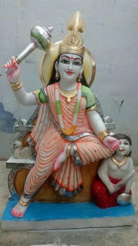 Marble Baglamukhi Mata Statue, for Temple, Shop, Office, Home, Packaging Type : Thermocol Box