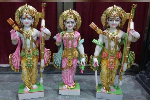 Marble Ram Darbar Statue, for Worship, Packaging Type : Thermocol Box