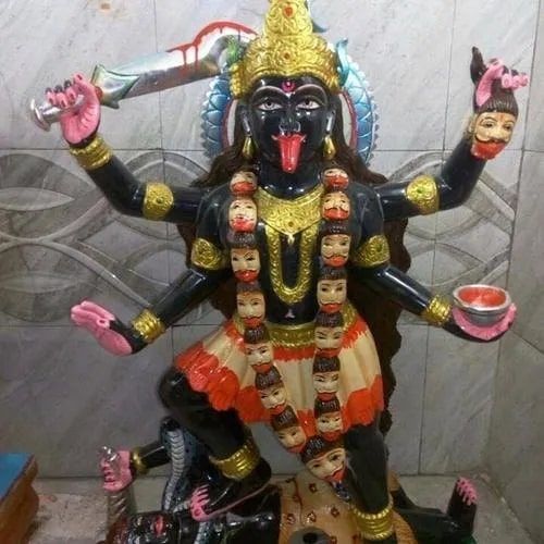 Marble Kali Mata Statue, for Worship, Temple, Color : Black