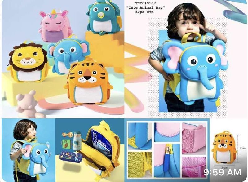 Printed Polyester Animal Kids Bag, Feature : Water Proof, Fine Quality