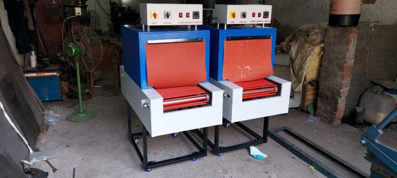 Metal Electric Semi Automatic Shrink Tunnel Machine, For Bottle, Can, Cap, Cup, Jar, Voltage : 220v