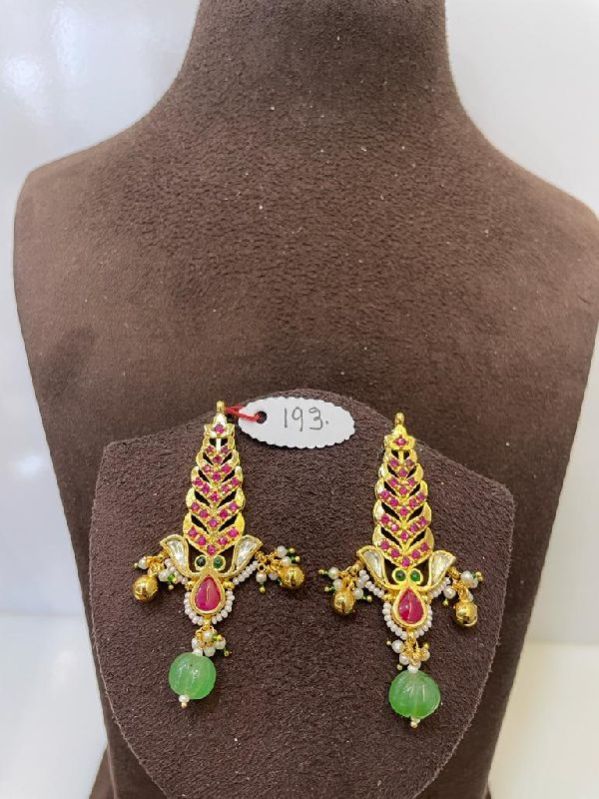MJ-E-193 Ruby and Emerald Earrings, Occasion : Traditional wear / Casual wear