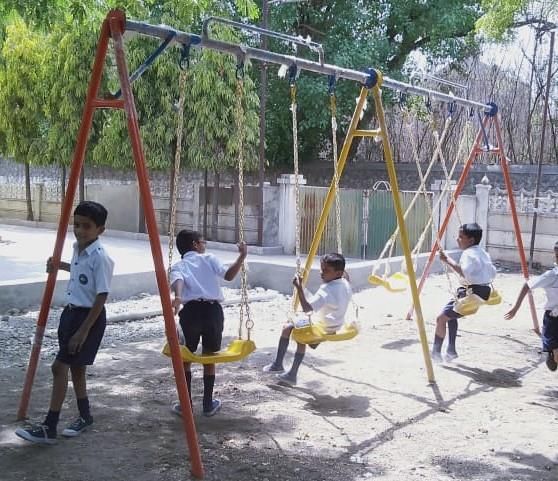 Coated 4 Seater Swing, for Playground, Feature : Durable